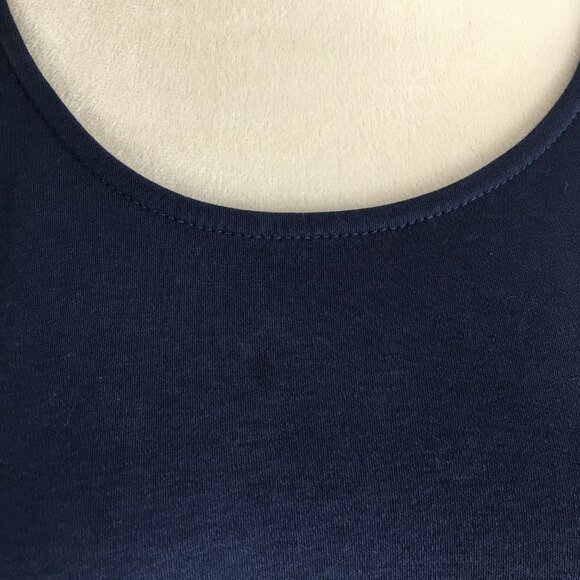 EILEEN FISHER 3/4 Sleeve Blue 100% Organic Cotton High Low Hem Shirt - Picture 9 of 10